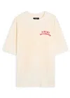 Amiri Mens Ivory Red Holly Text-print Cotton T-shirt Xl In Neutral