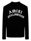 Amiri Black Sweater With Maxi Logo Lettering On The Front