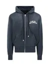 Amiri Felpa In Cotone Ardesia  Uomo In Black