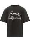 Amiri Oversized Fit Hollywood Script Tee In Black