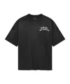 Amiri Black Crewneck T-shirt With Logo Lettering On Front And Rear In Blue