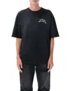 Amiri Black Crewneck T-shirt With Logo Lettering On Front And Rear