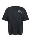 Amiri Black Crewneck T-shirt With Logo Lettering On Front And Rear In Black