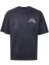 Amiri Black Crewneck T-shirt With Logo Lettering On Front And Rear