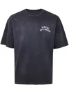 Amiri Black Crewneck T-shirt With Logo Lettering On Front And Rear