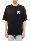 Amiri Jazz Wolf Black Crewneck T-shirt With Logo Lettering On The Front And Maxi Print On The Rear In Cott In Black