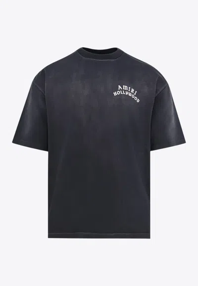 Amiri Hollywood-print Short-sleeved T-shirt In Black