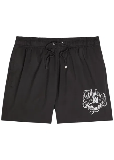 Amiri Hollywood Printed Swim Shorts In Black
