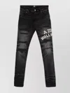 Amiri Hollywood Repaired Jean Distressed Skinny Jeans In Black