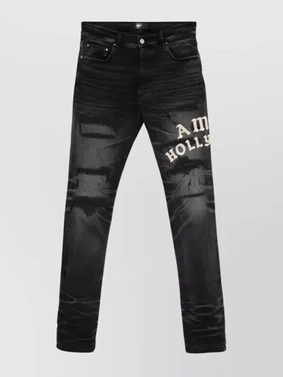 AMIRI HOLLYWOOD REPAIRED JEAN DISTRESSED SKINNY JEANS