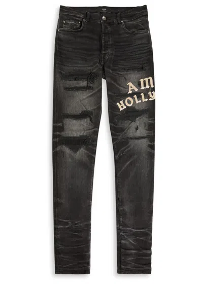 Amiri Hollywood Stretch-denim Slim-leg Jeans In Black
