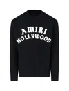 Amiri Black Sweater With Maxi Logo Lettering On The Front In Black