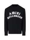 Amiri Black Sweater With Maxi Logo Lettering On The Front In Black