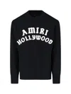 Amiri Black Sweater With Maxi Logo Lettering On The Front