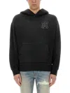 Amiri Staggered Logo Hoodie In Black