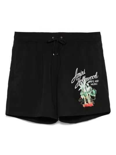 Amiri Hollywood Swim Shorts In Black