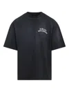 Amiri Black Crewneck T-shirt With Logo Lettering On Front And Rear