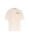 Amiri Mens Ivory Red Holly Text-print Cotton T-shirt Xl In Neutral