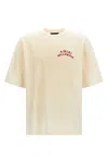 Amiri Mens Ivory Red Holly Text-print Cotton T-shirt Xl In Sand