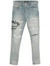 Amiri Hollywood Thrasher Skinny Jeans In Blue
