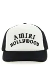 Amiri Hollywood Logo-embroidered Cotton-canvas And Mesh Trucker Cap In Black