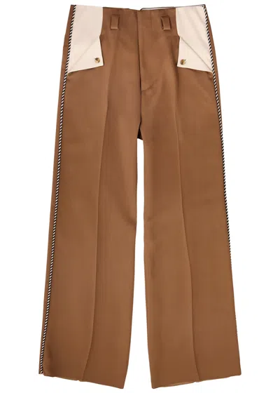 Amiri Hollywood Wide-leg Twill Trousers In Camel