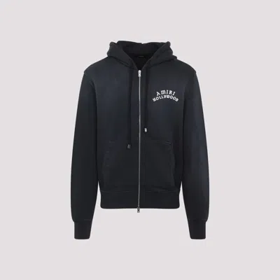 Amiri Hollywood-embellished Zip-up Hoodie In Black