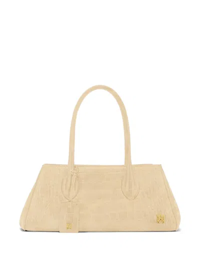 Amiri Honey 40 仿鳄鱼纹单肩包 In Neutral