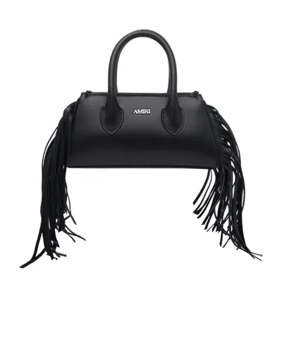 Amiri Fringe-detail Leather Tote Bag In Black