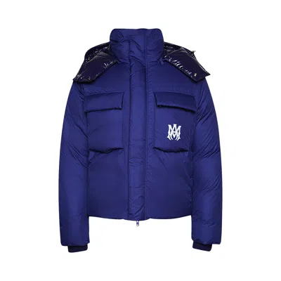 Pre-owned Amiri Hooded Down Puffer Jacket 'blue'