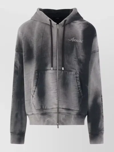 Amiri Hooded Knit Sweatshirt Nylon Silk Blend In Multi