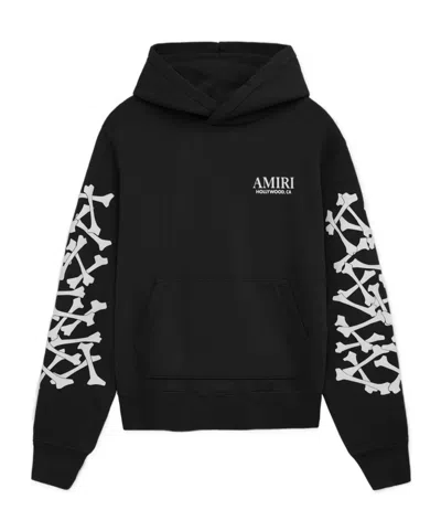 Amiri Stacked Bones Print Hoodie In Black