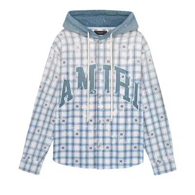 Pre-owned Amiri Hooded Overshirt 'cerulean' | Blue | Men's Size S
