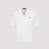 Amiri Convertible-collar Logo-print Silk-twill Shirt In White