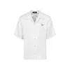 Amiri Convertible-collar Logo-print Silk-twill Shirt In White