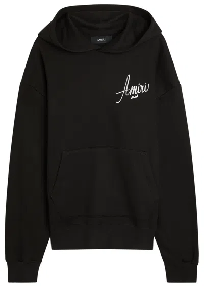 Amiri Hotel Crystal-embellished Hooded Cotton Sweatshirt In Black