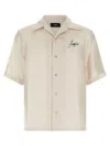 Amiri Convertible-collar Logo-print Silk-twill Shirt In Multi