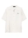 Amiri Convertible-collar Logo-print Silk-twill Shirt In Neutral