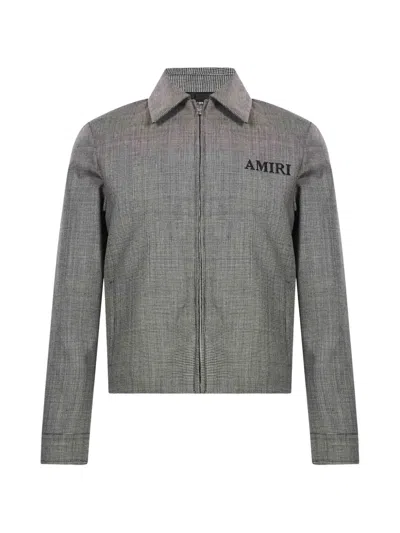 Amiri Houndstooth Blouson In Black