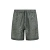 AMIRI HOUNDSTOOTH LOGO PRINTED SHORTS