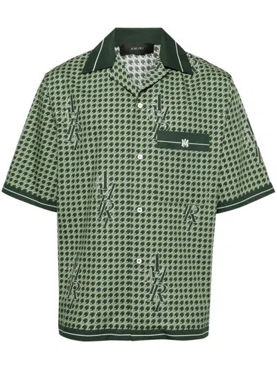 Amiri Houndstooth-pattern Shirt In Green
