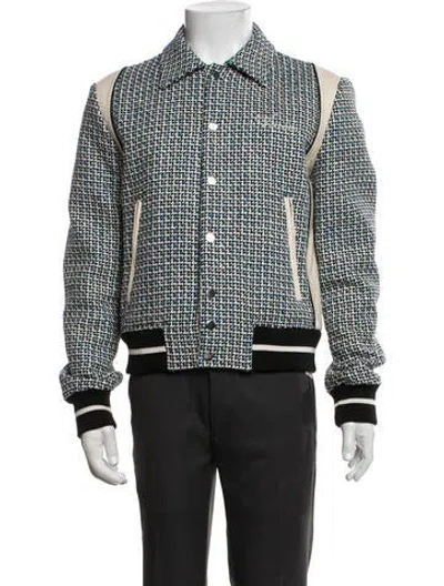Pre-owned Amiri Houndstooth Print Bomber Jacket In Black