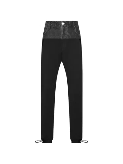 Amiri Hybrid Drawstring-cuff Track Pants In Black