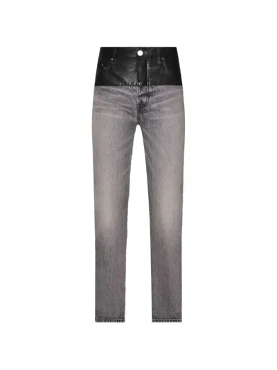 Amiri Hybrid Straight Jeans In Gray