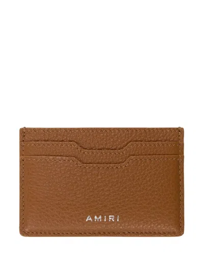 Amiri Iconic Emblem Cardholder In Brown