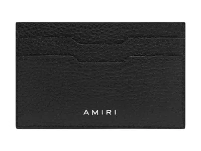Pre-owned Amiri Iconic Embossed Leather Card Holder In Black
