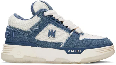 Amiri Indigo & White Vintage Denim Ma-1 Sneakers In Washed Indigo