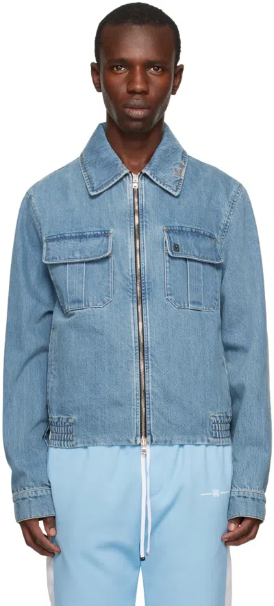 Amiri Denim Blouson Jacket In Clay Indigo-14 oz Co