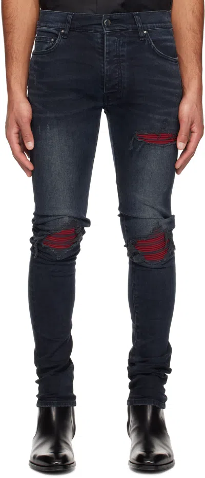 Amiri Indigo Ultrasuede Mx1 Jeans In Midnight Indigo