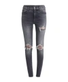 Amiri Inlaid Skinny Jeans With Holes In Black